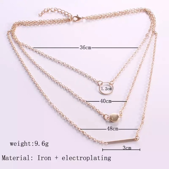 NEW!💙💎💛GOLDEN! MODERN LAYER BAR NECKLACE!💛💎💙 - Picture 5 of 8